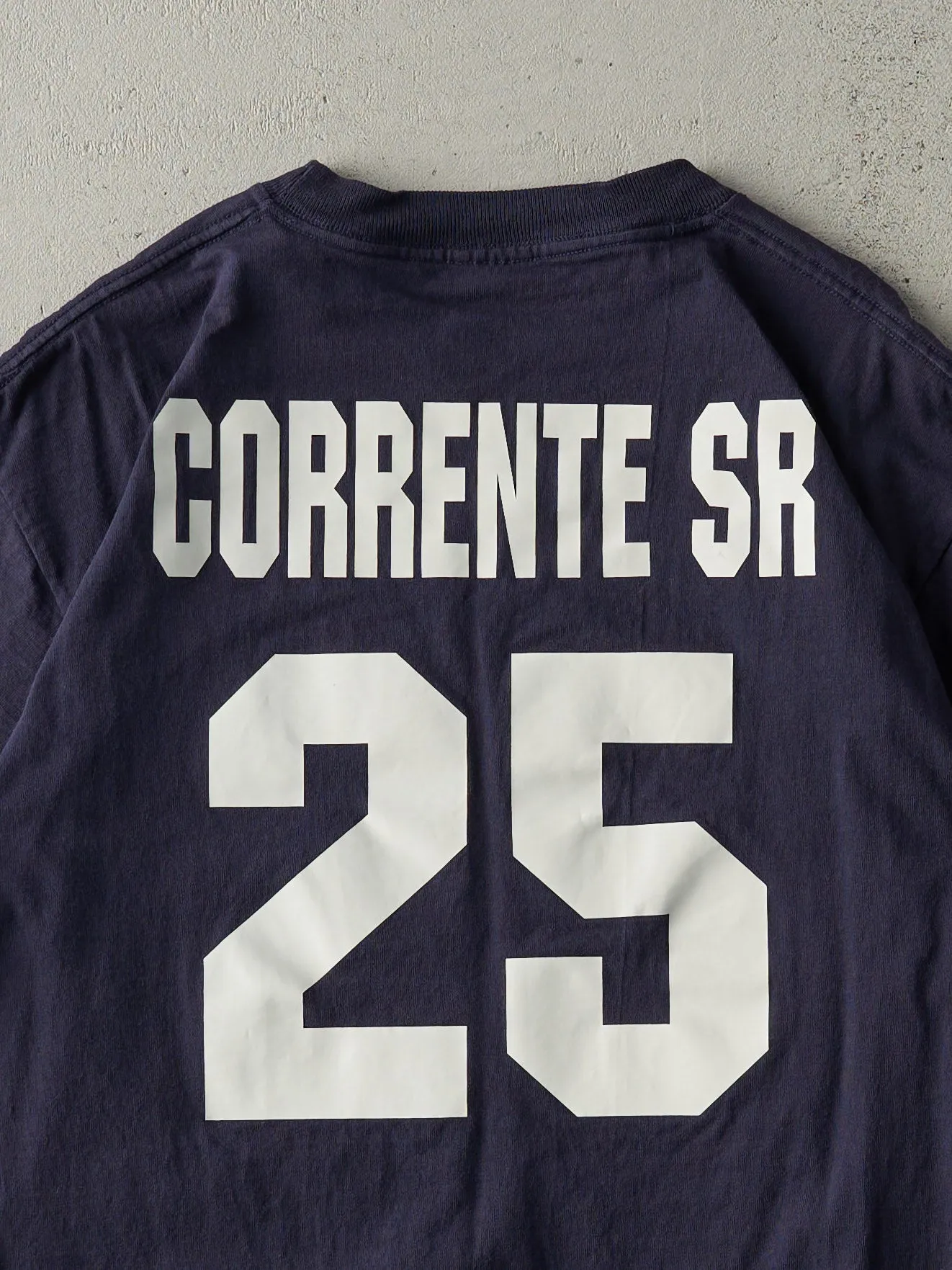 Vintage Y2K Navy Blue New York Yankees Fan Tee (S/M) sold by Rebalance Vintage product image thumbnail 4