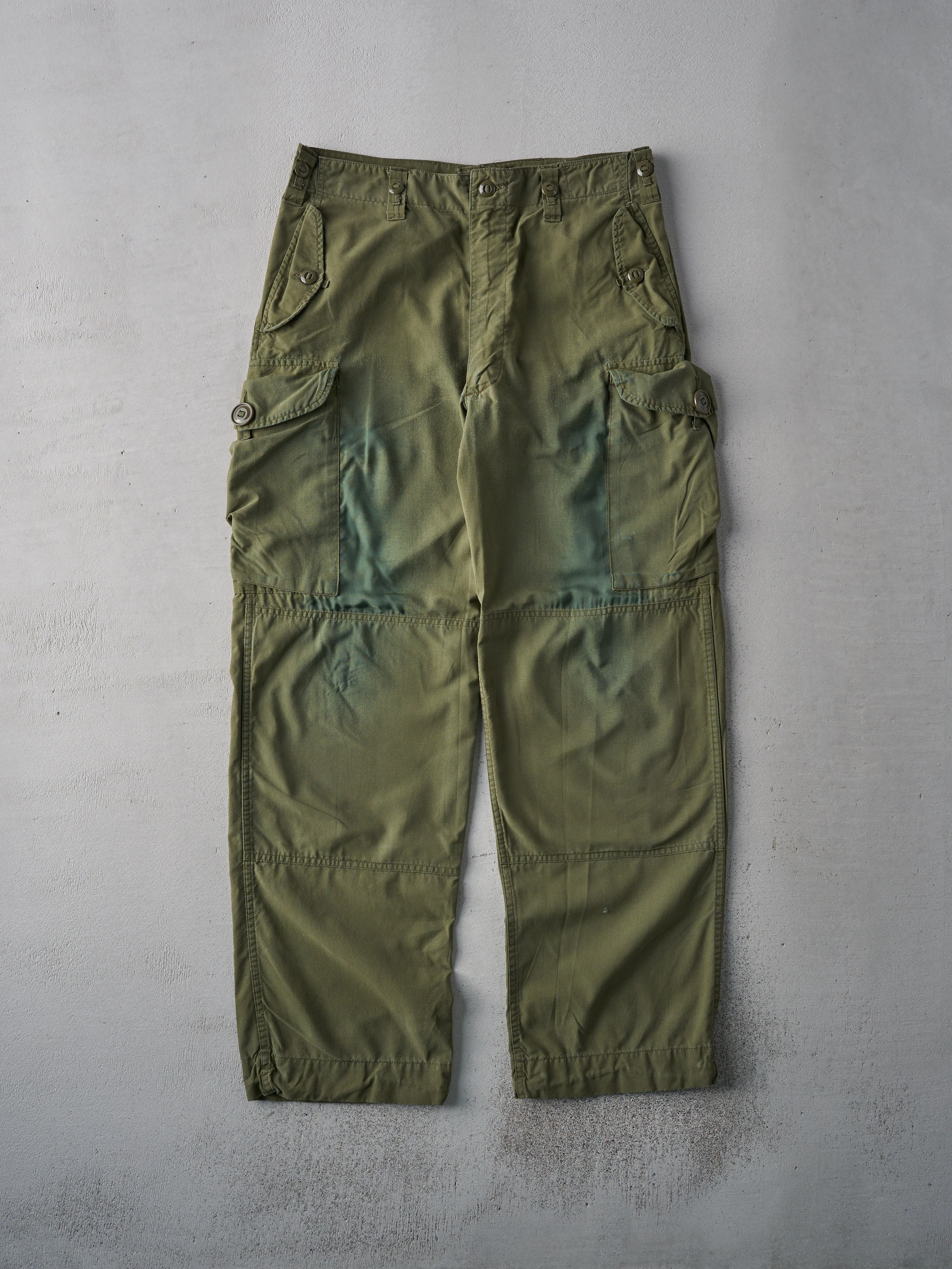 Vintage 90s Army Green Parachute Cargo Pants (34x31) sold by Rebalance Vintage