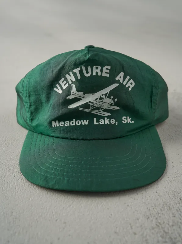 Vintage 90s Forest Green Venture Air Nylon Snapback Hat sold by Rebalance Vintage