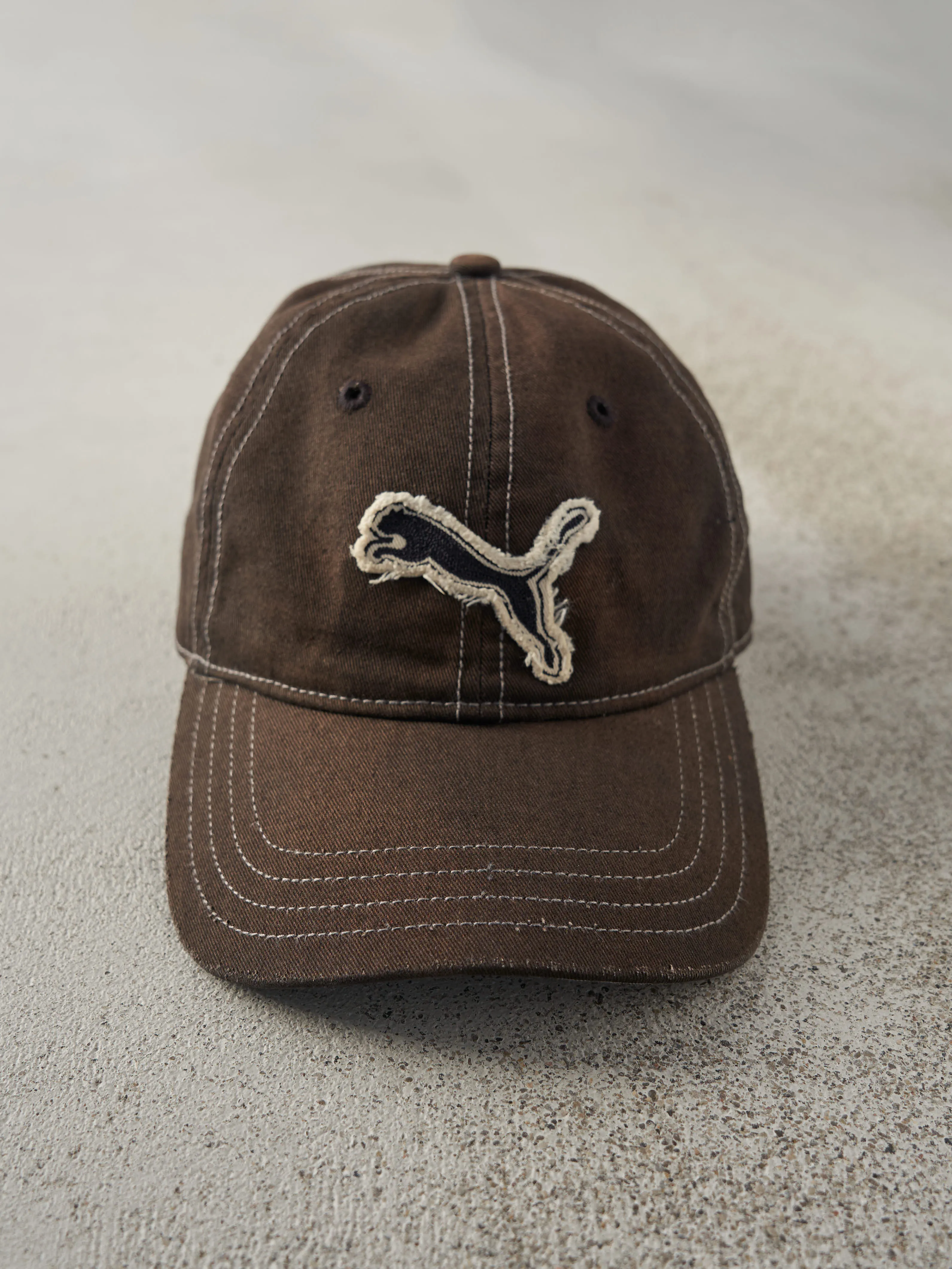 Vintage Y2K Sun Faded Black Puma Strap Back Hat sold by Rebalance Vintage