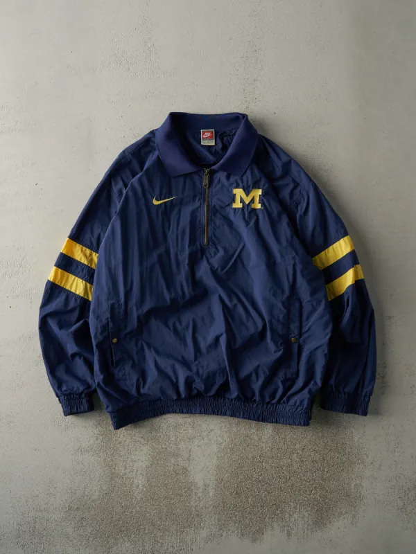 Vintage 90s Navy Blue University of Michigan Nike Quarter Zip Windbreaker (M/L) sold by Rebalance Vintage