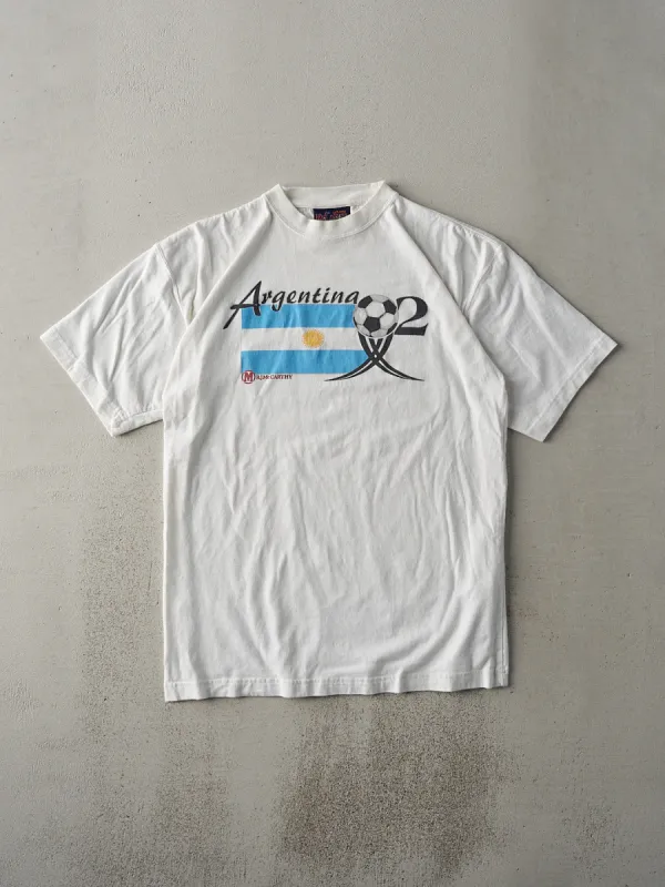 Vintage 02' White RARE Argentina Soccer Tee (M) sold by Rebalance Vintage