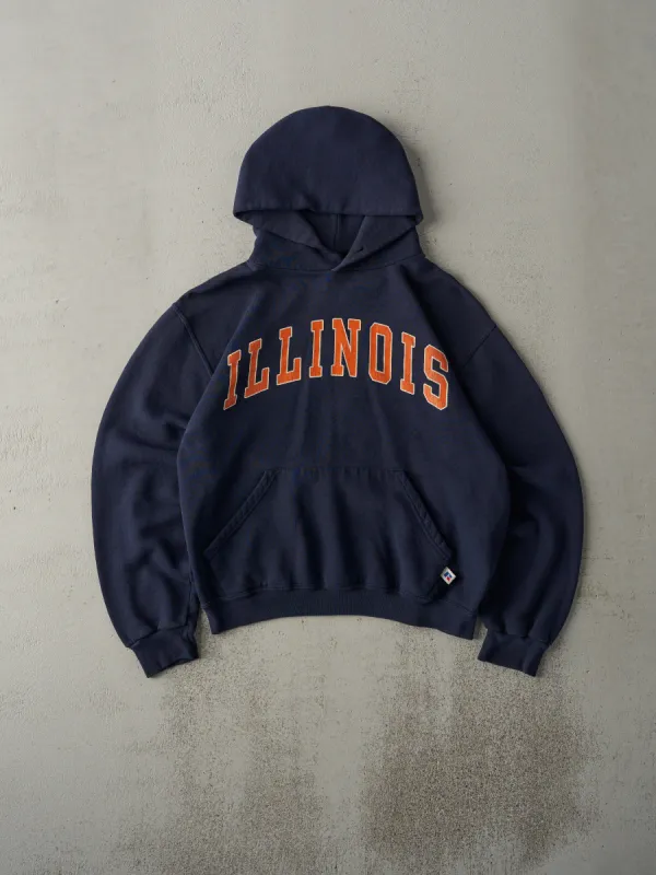 Vintage 90s Navy Illinois University Russell Athletic Boxy Hoodie (S) sold by Rebalance Vintage