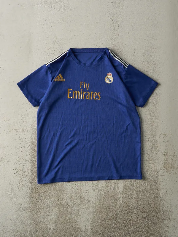 Vintage Y2K Navy Blue Real Madrid Adidas Soccer Jersey (M) sold by Rebalance Vintage