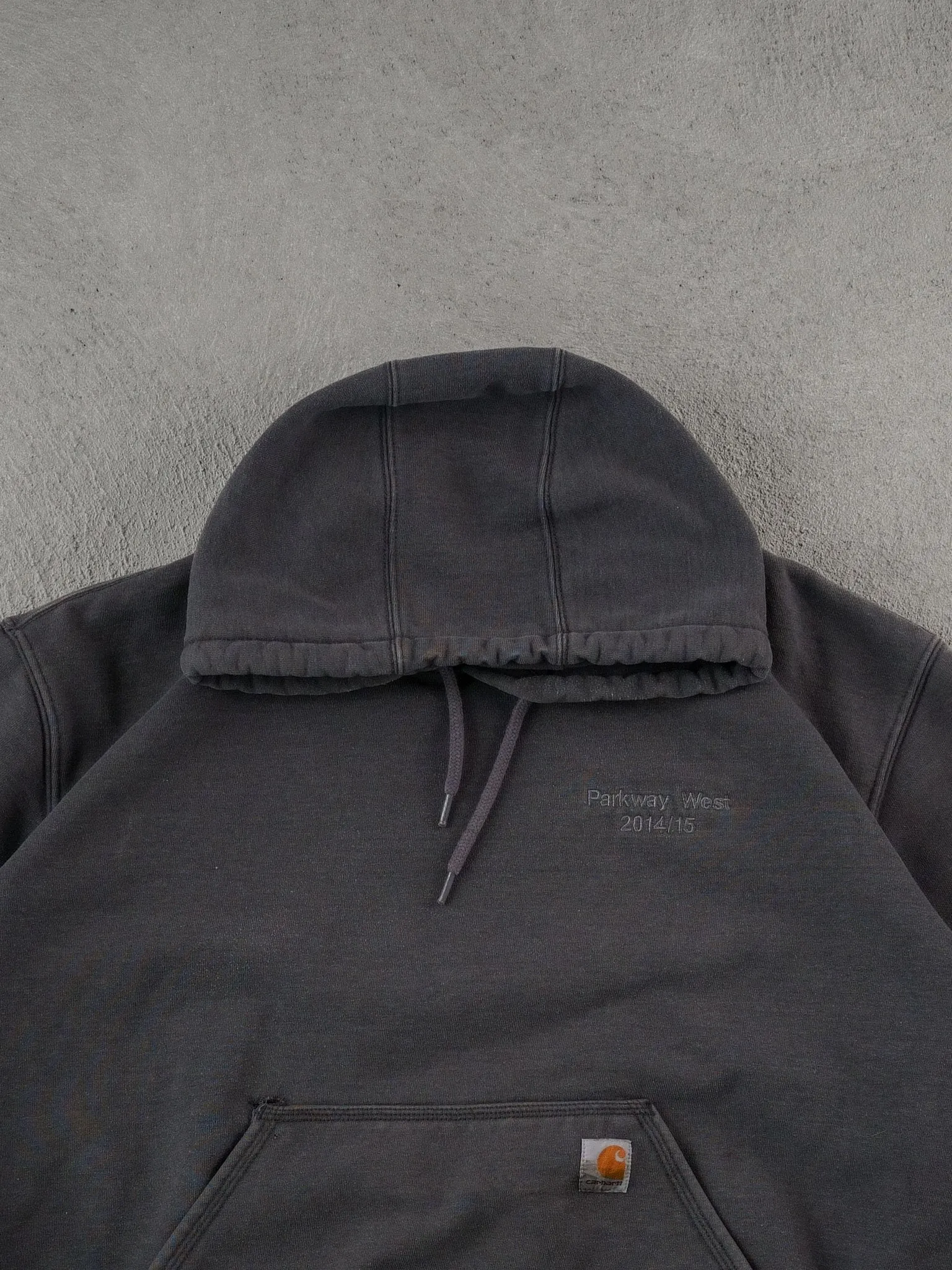 Vintage 90s Grey Carhartt Parkway West Hoodie (XXL) sold by Rebalance Vintage product image thumbnail 2