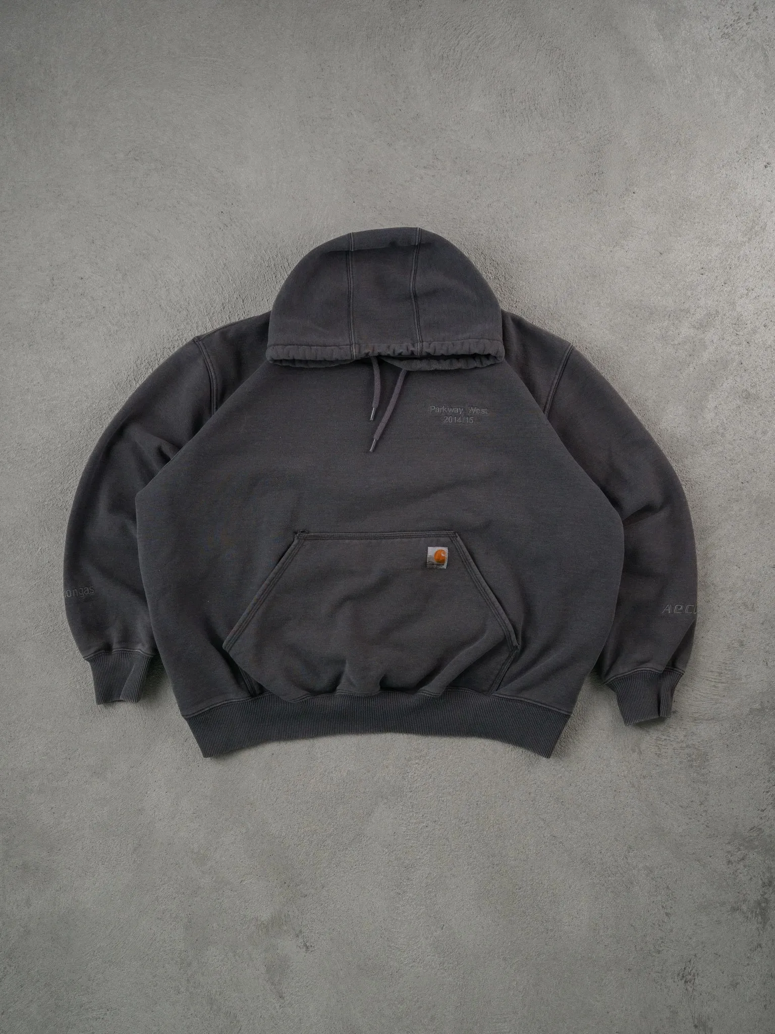 Vintage 90s Grey Carhartt Parkway West Hoodie (XXL) sold by Rebalance Vintage