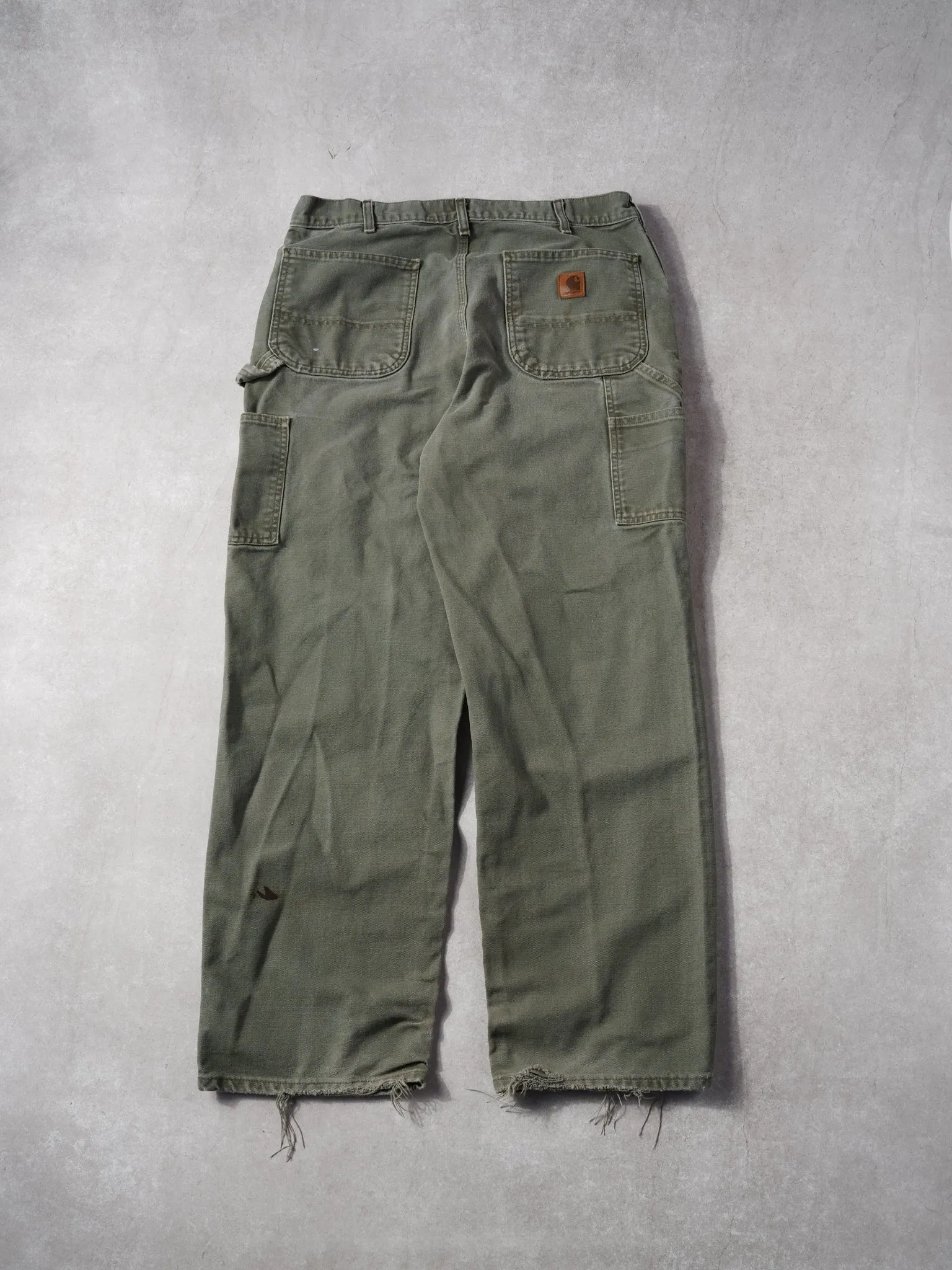 Vintage 90s Washed Sage Green Carhartt Carpenter Pants (34x31) sold by Rebalance Vintage product image thumbnail 2