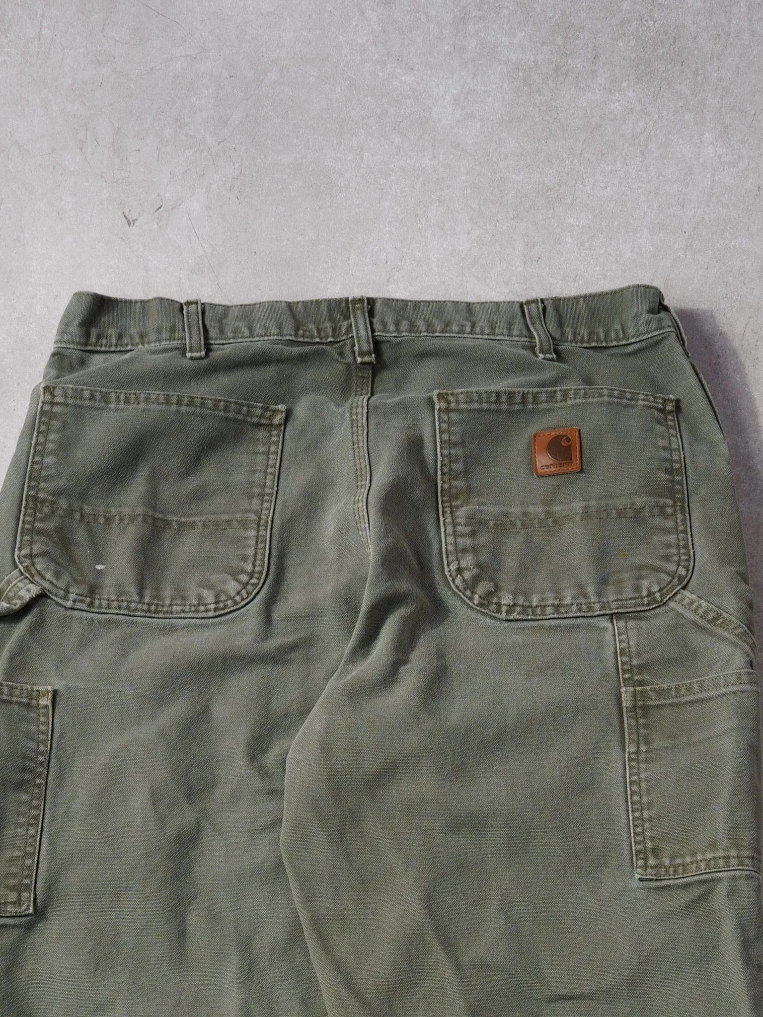 Vintage 90s Washed Sage Green Carhartt Carpenter Pants (34x31) sold by Rebalance Vintage product image thumbnail 4