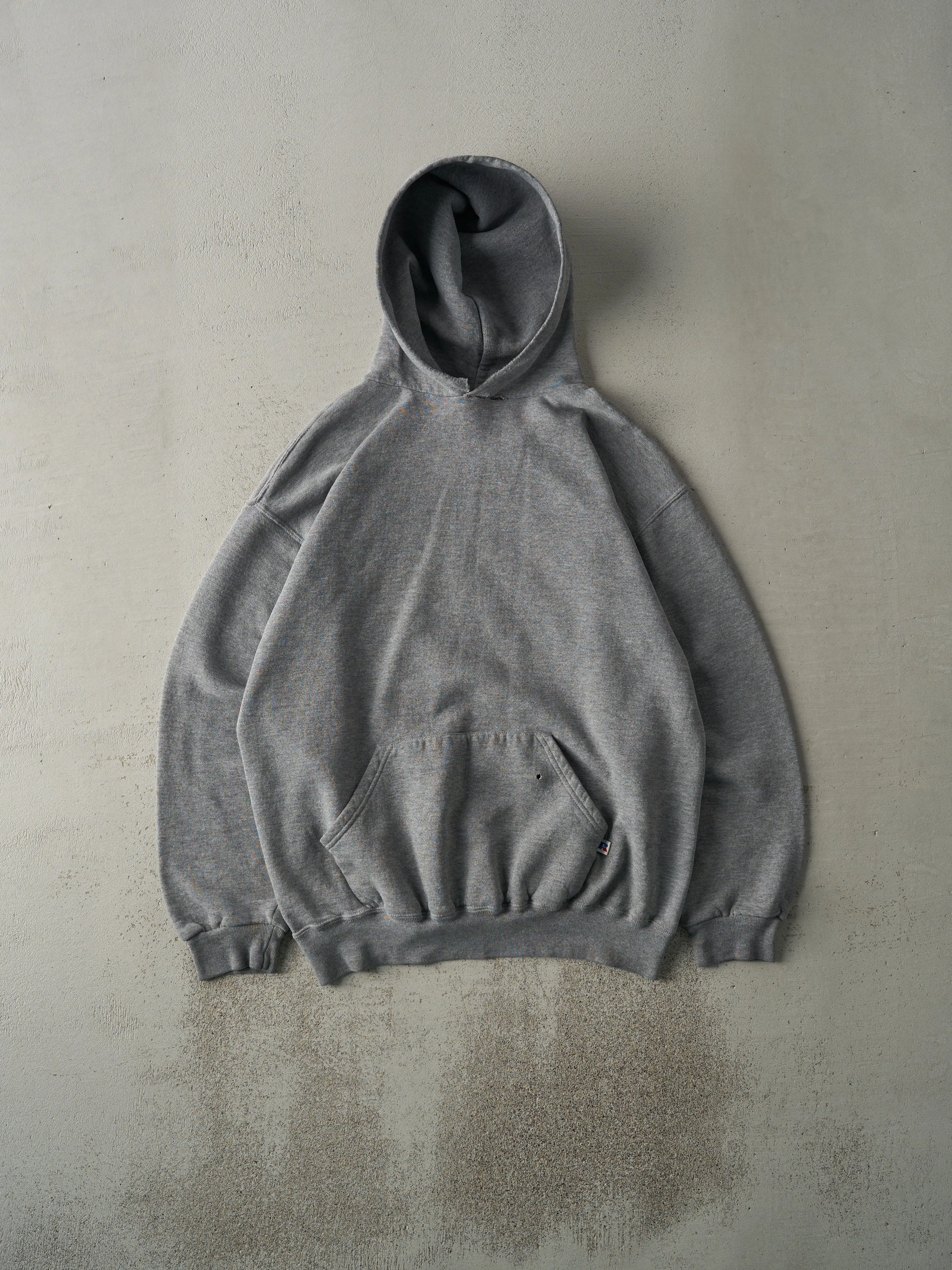 Vintage 90s Grey Russell Athletic Blank Hoodie (M/L) sold by Rebalance Vintage