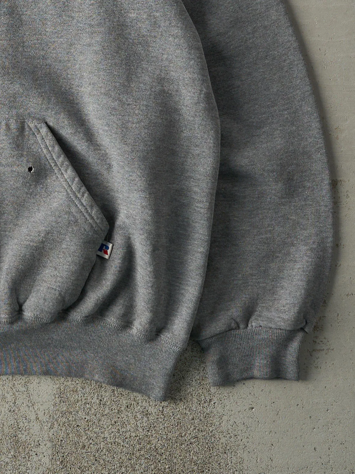 Vintage 90s Grey Russell Athletic Blank Hoodie (M/L) sold by Rebalance Vintage product image thumbnail 3