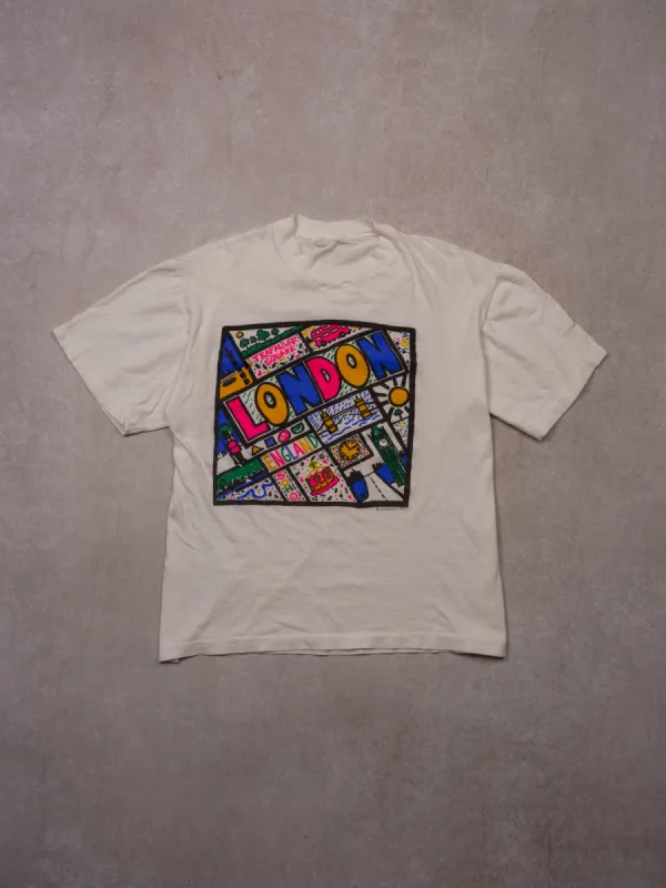 Vinage 90s White Trafalgar Square London England Tee (M) sold by Rebalance Vintage