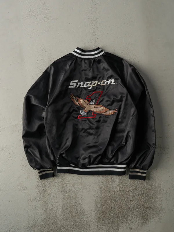 Vintage 80s Black Snap-On Nylon Bomber Jacket (S/M) sold by Rebalance Vintage