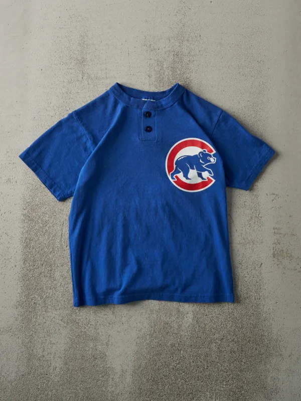 Vintage 90s Royal Blue Chicago Cubs Quarter Button Tee (XS) sold by Rebalance Vintage