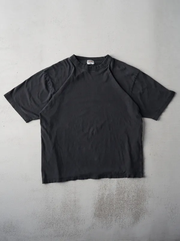 Vintage 90s Black Blank Infinity Boxy Tee (L) sold by Rebalance Vintage