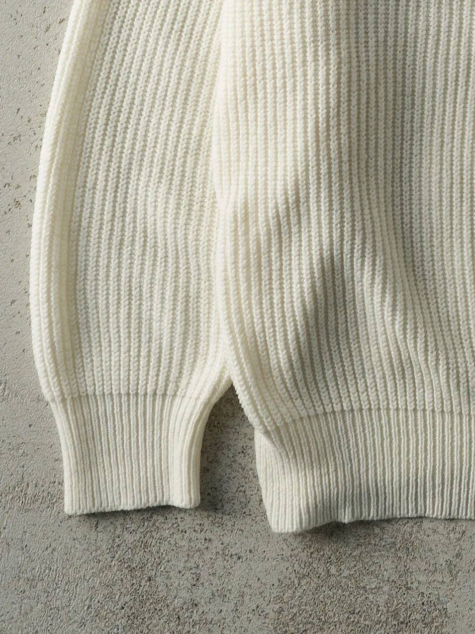 Vintage 80s Cream Fisherman Knit Pullover (M) sold by Rebalance Vintage product image thumbnail 3