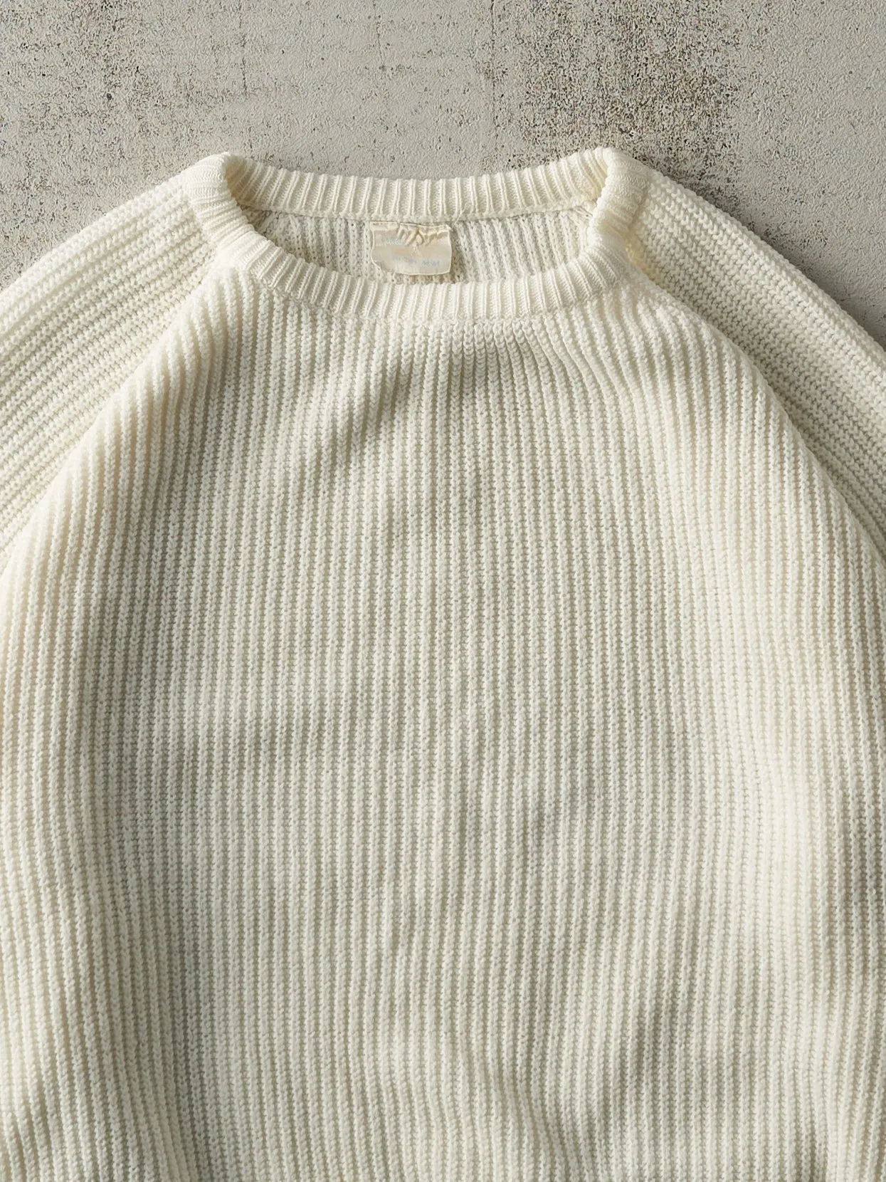 Vintage 80s Cream Fisherman Knit Pullover (M) sold by Rebalance Vintage product image thumbnail 2