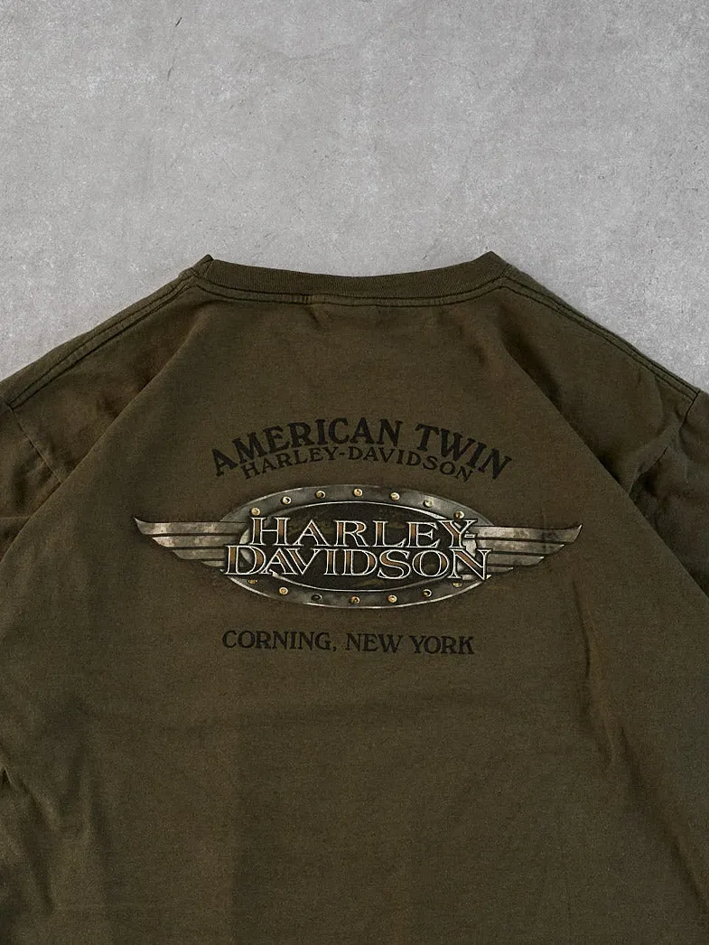 Vintage Moss Green Harley Davidson New York Longsleeve (L) sold by Rebalance Vintage product image thumbnail 4