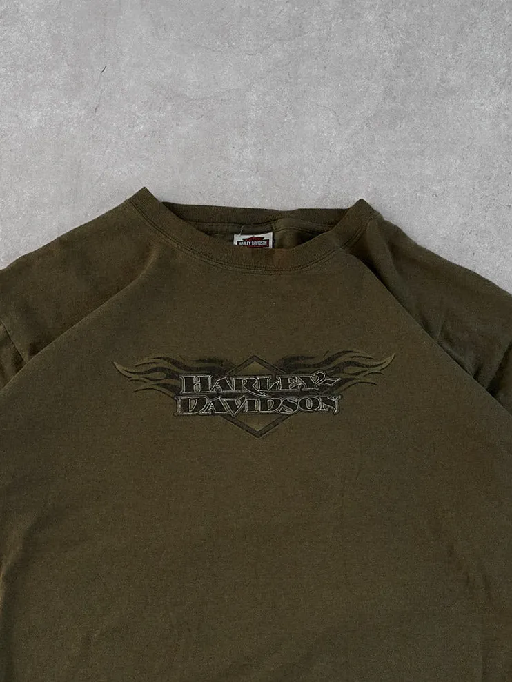 Vintage Moss Green Harley Davidson New York Longsleeve (L) sold by Rebalance Vintage product image thumbnail 3