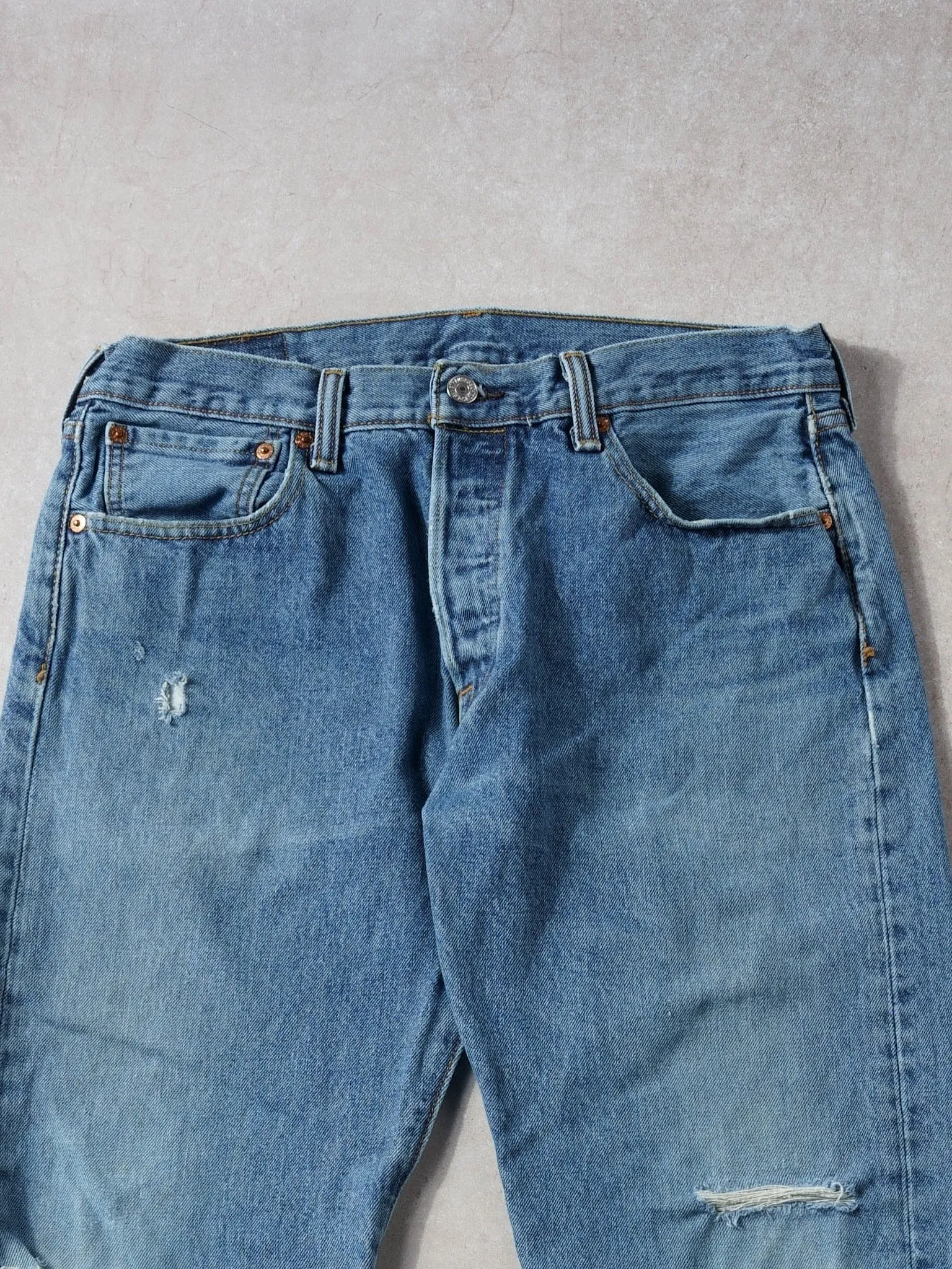 Vintage 90s Blue Levi's 501 Denim Jeans (32x29) sold by Rebalance Vintage product image thumbnail 3
