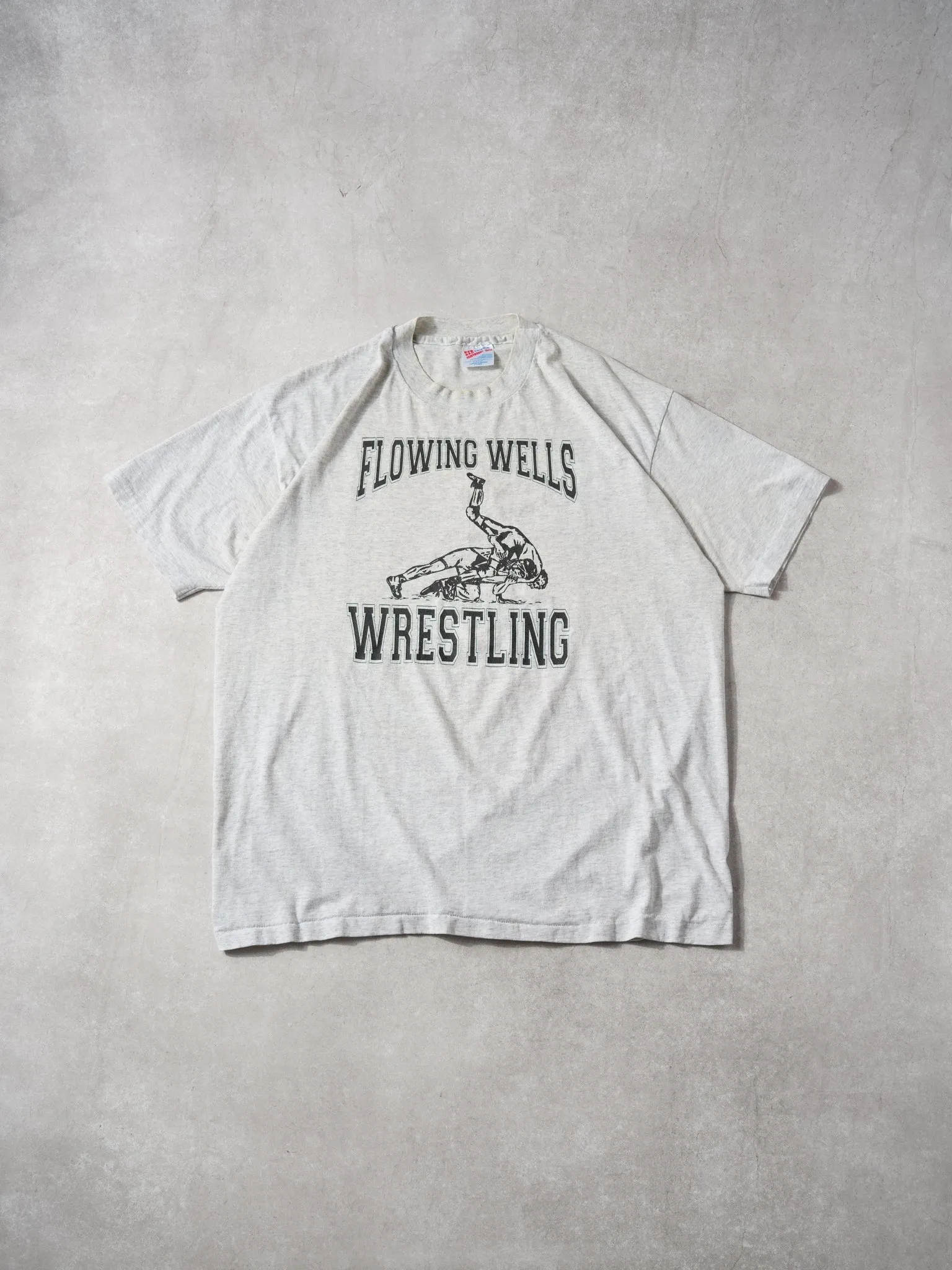 Vintage 90s Grey Flowing Wells Wrestling Tee (L) sold by Rebalance Vintage