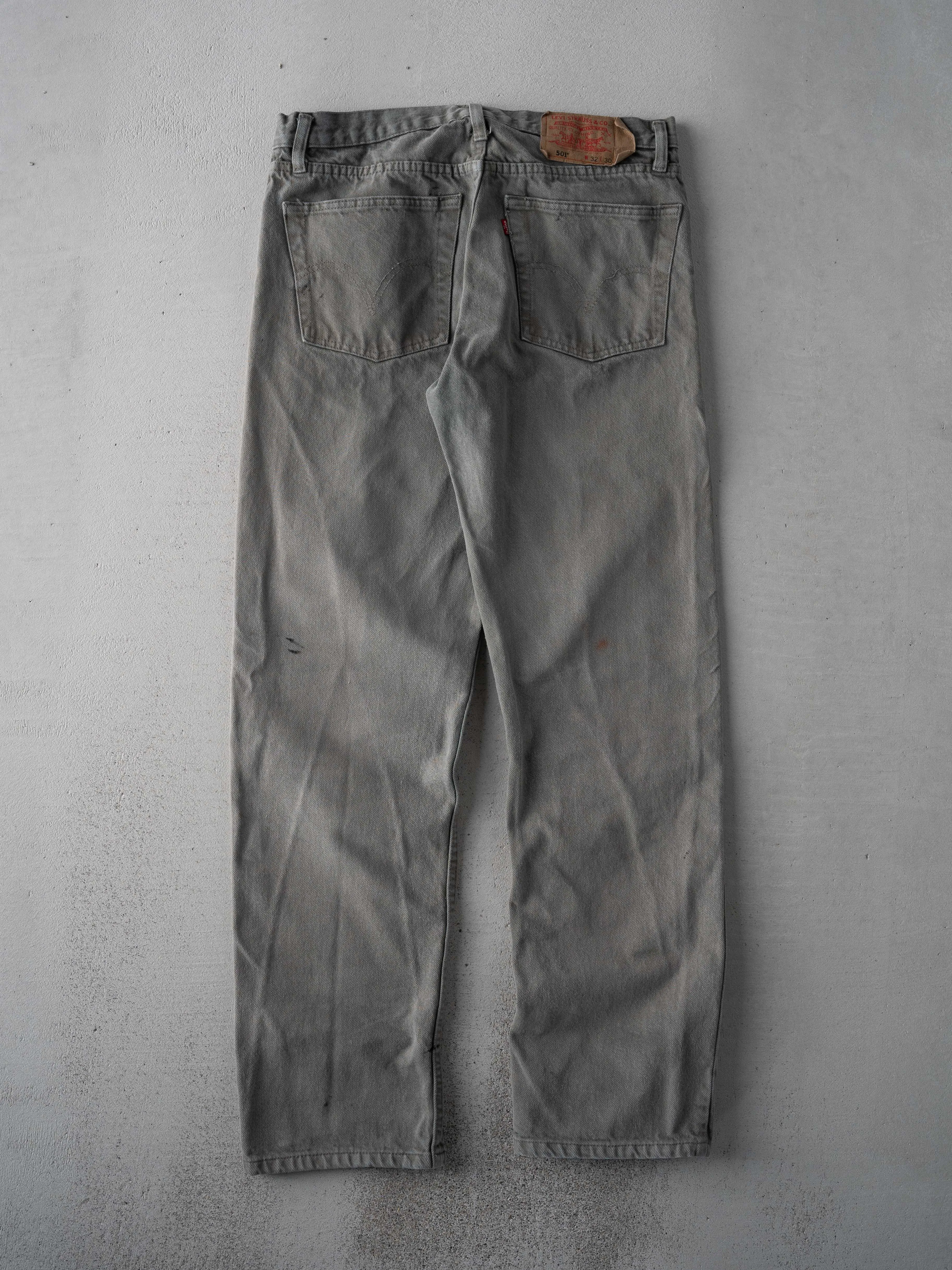 Vintage 90s Washed Grey 501 Paint Stained Denim Jeans (32 x 30) sold by Rebalance Vintage product image thumbnail 2