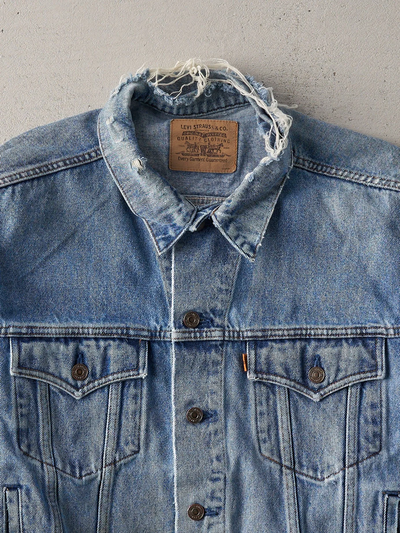 Vintage 80s Light Wash Type 3 Levi's Orange Tab Denim Jacket (M) sold by Rebalance Vintage product image thumbnail 2