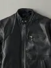 Vintage 80s Black Unik International Leather Biker Jacket (L) sold by Rebalance Vintage