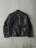 Vintage 80s Black Unik International Leather Biker Jacket (L) sold by Rebalance Vintage