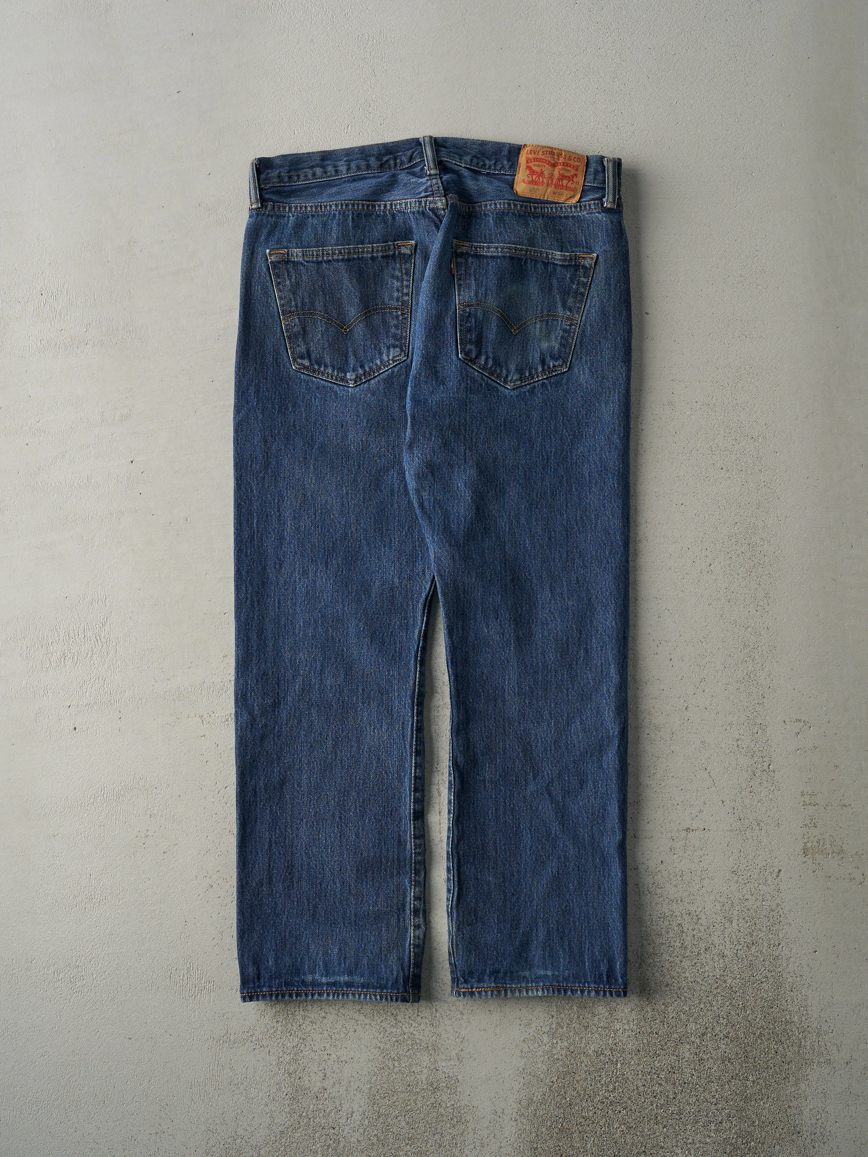 Vintage Y2K Dark Wash Levi's 501 Jeans (34x27.5) sold by Rebalance Vintage product image thumbnail 2