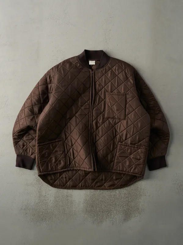 Vintage 90s Brown Nylon Liner Style Jacket (L/XL) sold by Rebalance Vintage