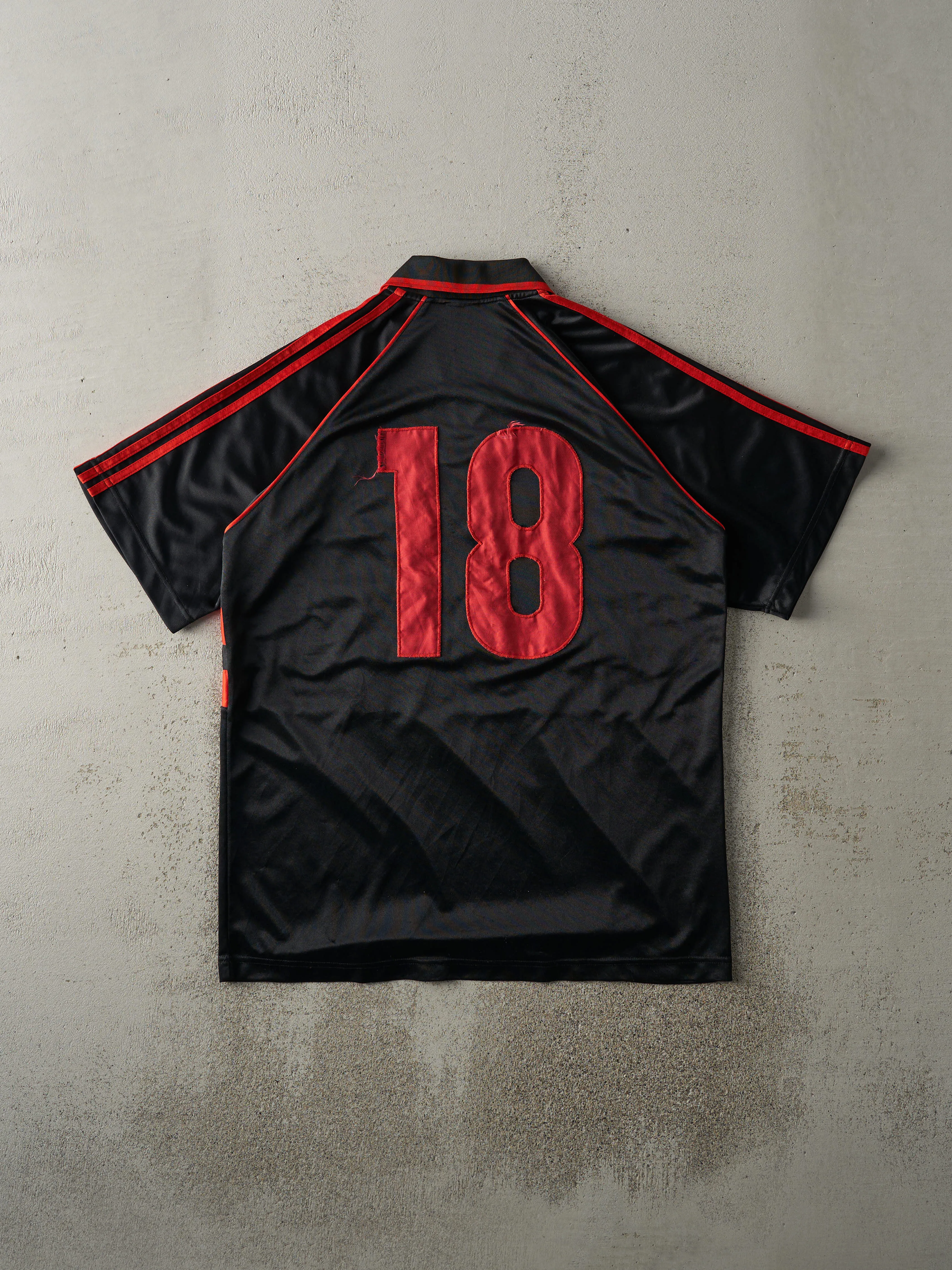 Vintage Y2K Black & Red Milan Bootleg Soccer Jersey (L/XL) sold by Rebalance Vintage product image thumbnail 3