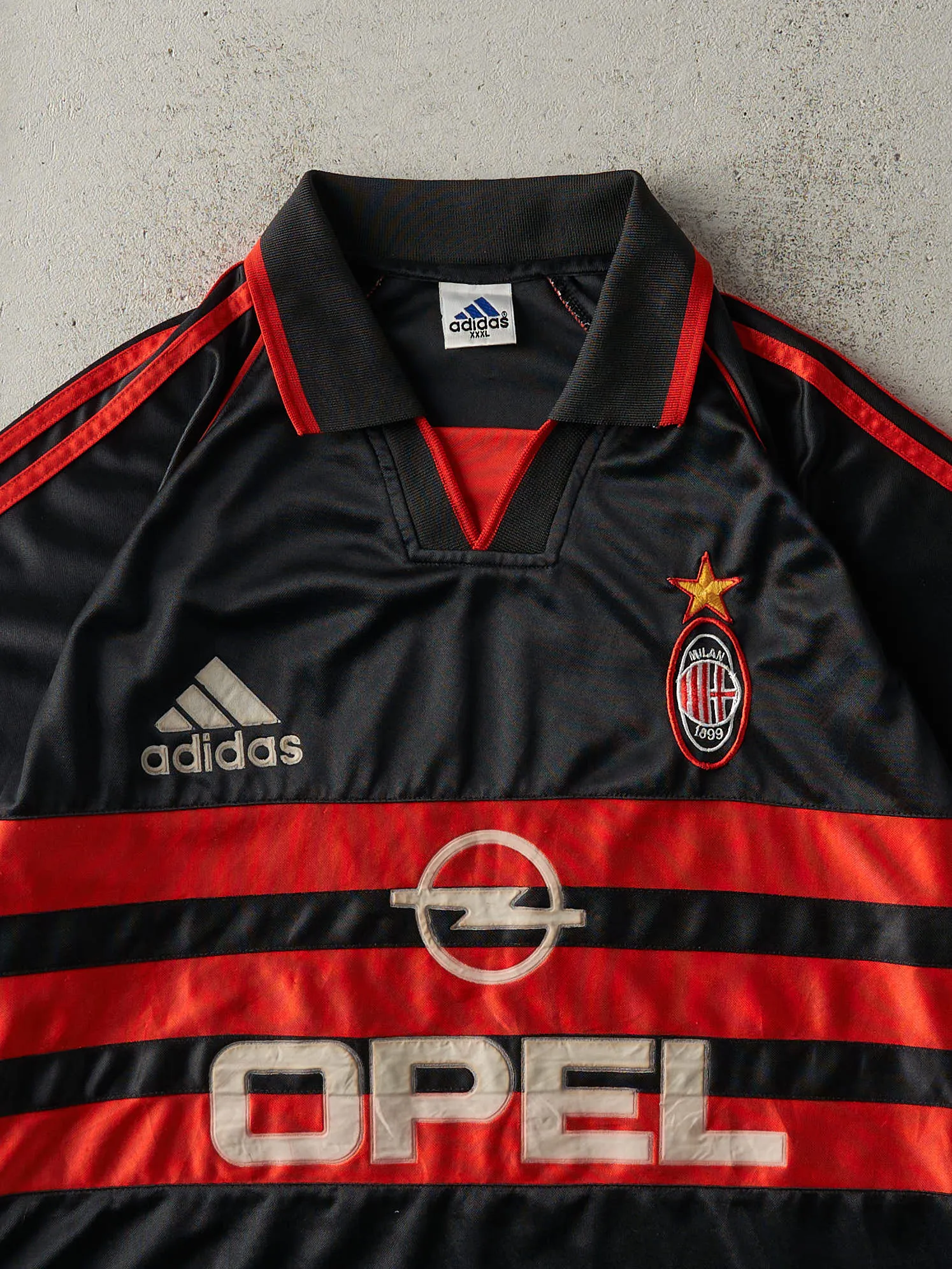 Vintage Y2K Black & Red Milan Bootleg Soccer Jersey (L/XL) sold by Rebalance Vintage product image thumbnail 4