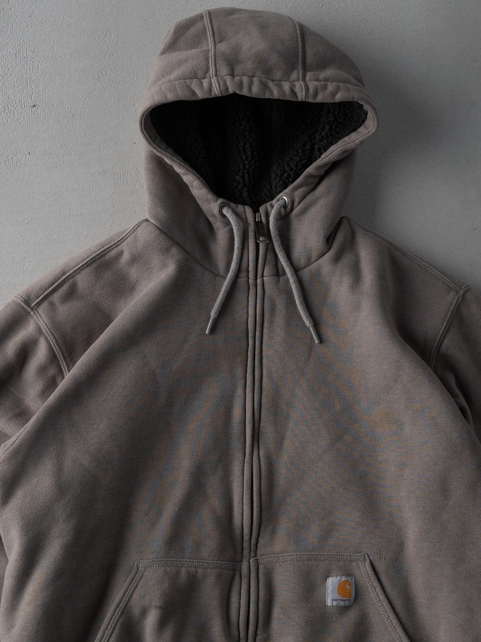 Vintage Y2k Washed Grey Carhartt Sherpa Zip Up (XL) sold by Rebalance Vintage product image thumbnail 3