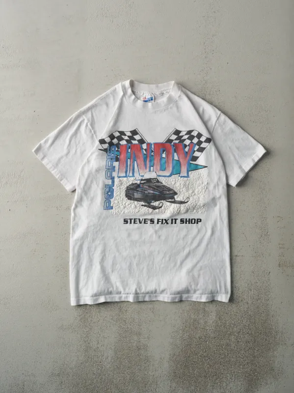 Vintage 90s White Polaris Indy Single Stitch Tee (S) sold by Rebalance Vintage