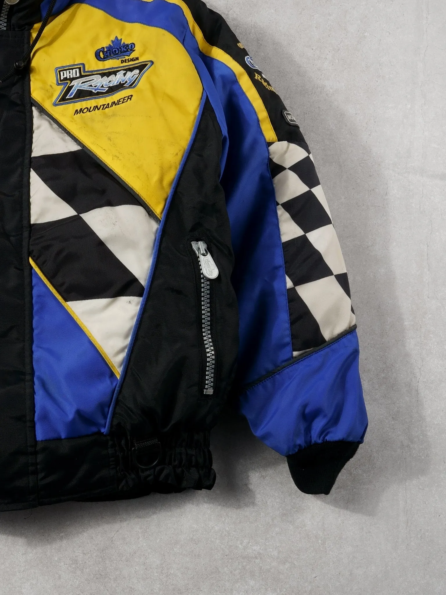 Vintage 90s Blue and Yellow Chako Racing Pro Insulated Racing Jacket (M) sold by Rebalance Vintage product image thumbnail 5