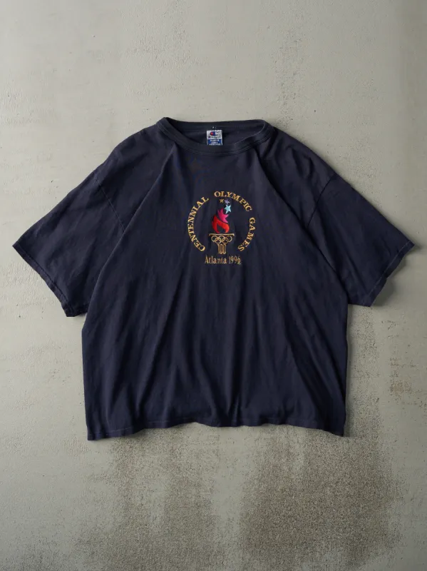 Vintage 96' Navy Blue Embroidered Atlanta Olympics Champion Tee (L) sold by Rebalance Vintage