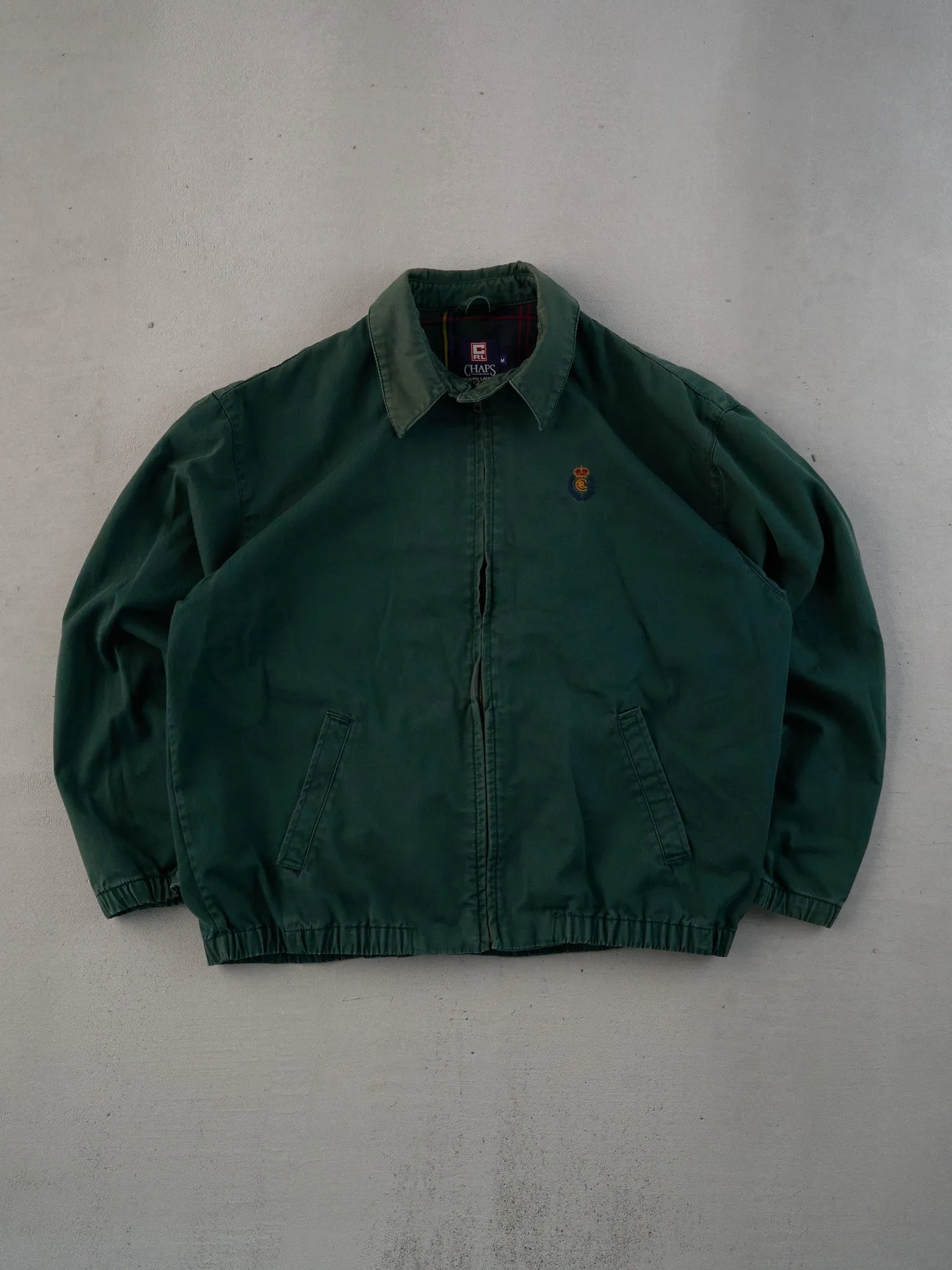 Vintage 90s Pine Green Chaps By Ralph Lauren Collared Jacket (M) sold by Rebalance Vintage