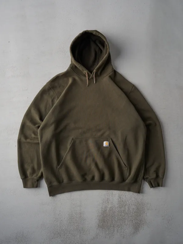 Vintage 90s Army Green Long Carhartt Blank Hoodie (XXL) sold by Rebalance Vintage