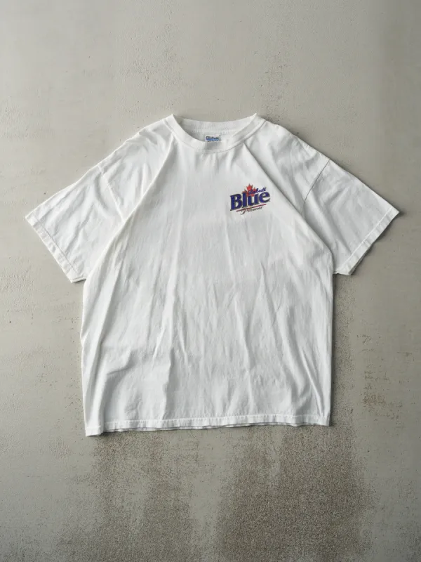 Vintage Y2K White Labatt Blue x NHL Logo Tee (M/L) sold by Rebalance Vintage