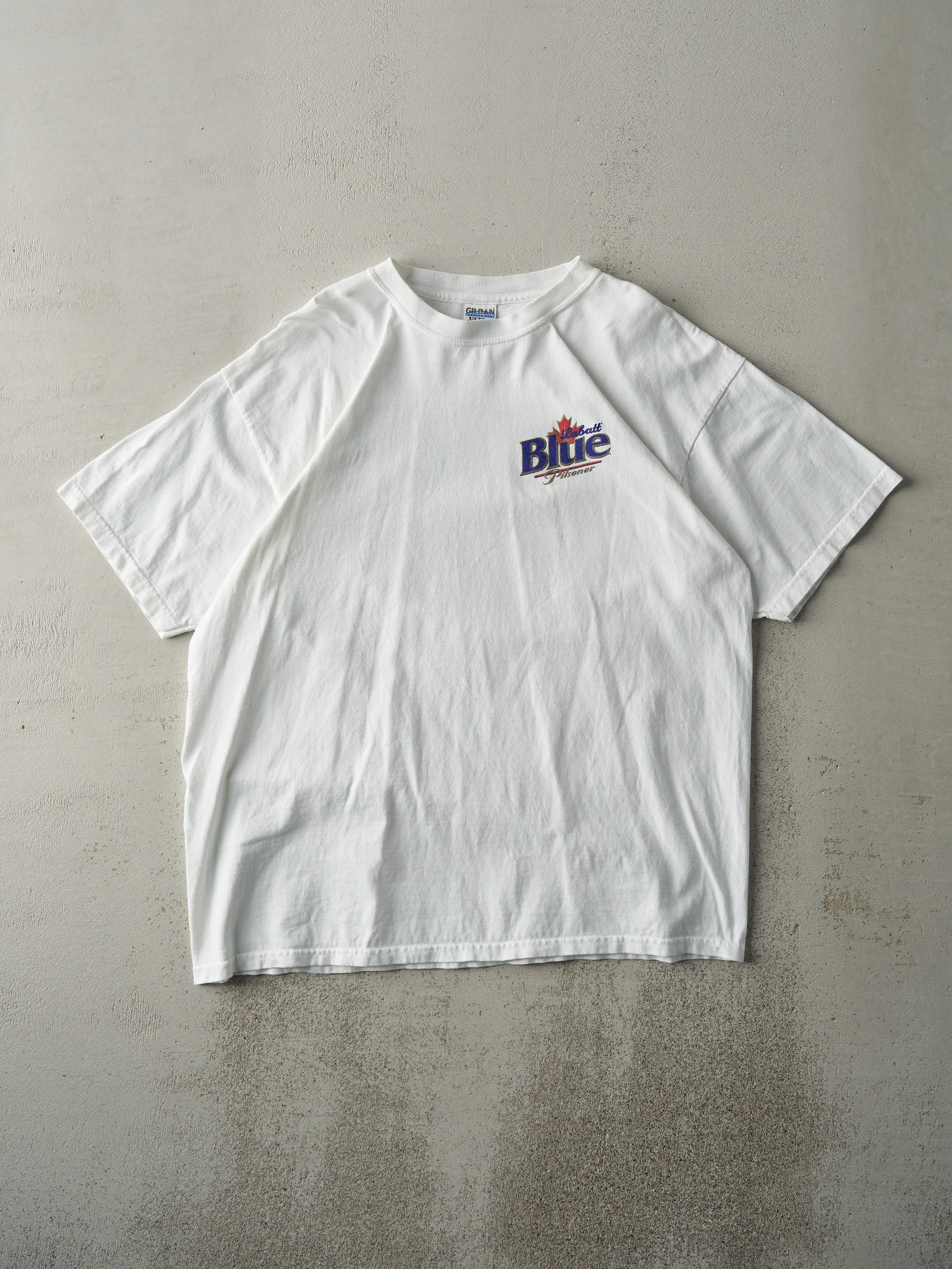 Vintage Y2K White Labatt Blue x NHL Logo Tee (M/L) sold by Rebalance Vintage