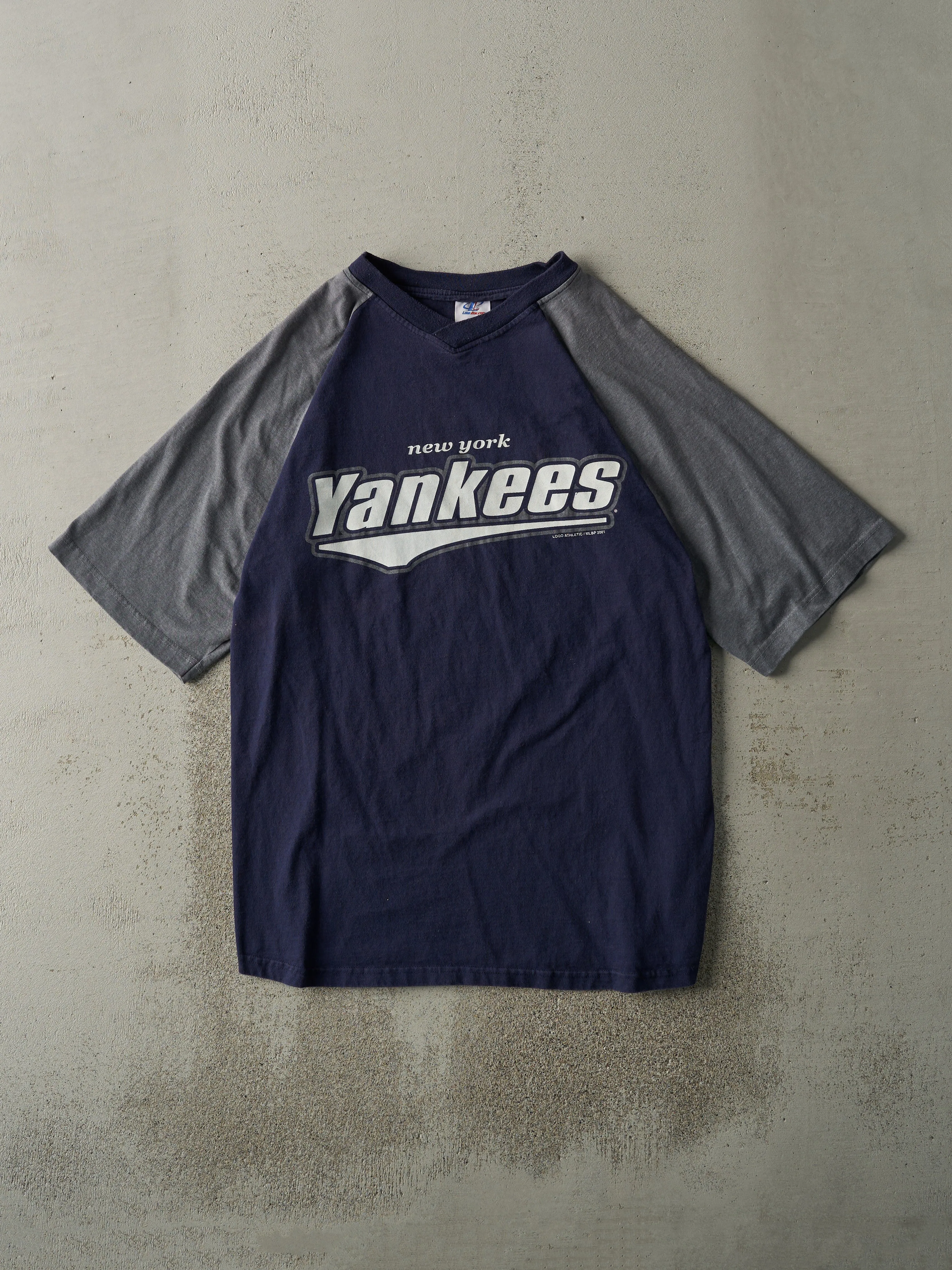 Vintage 01' Navy Blue New York Yankees Baseball Tee (M) sold by Rebalance Vintage