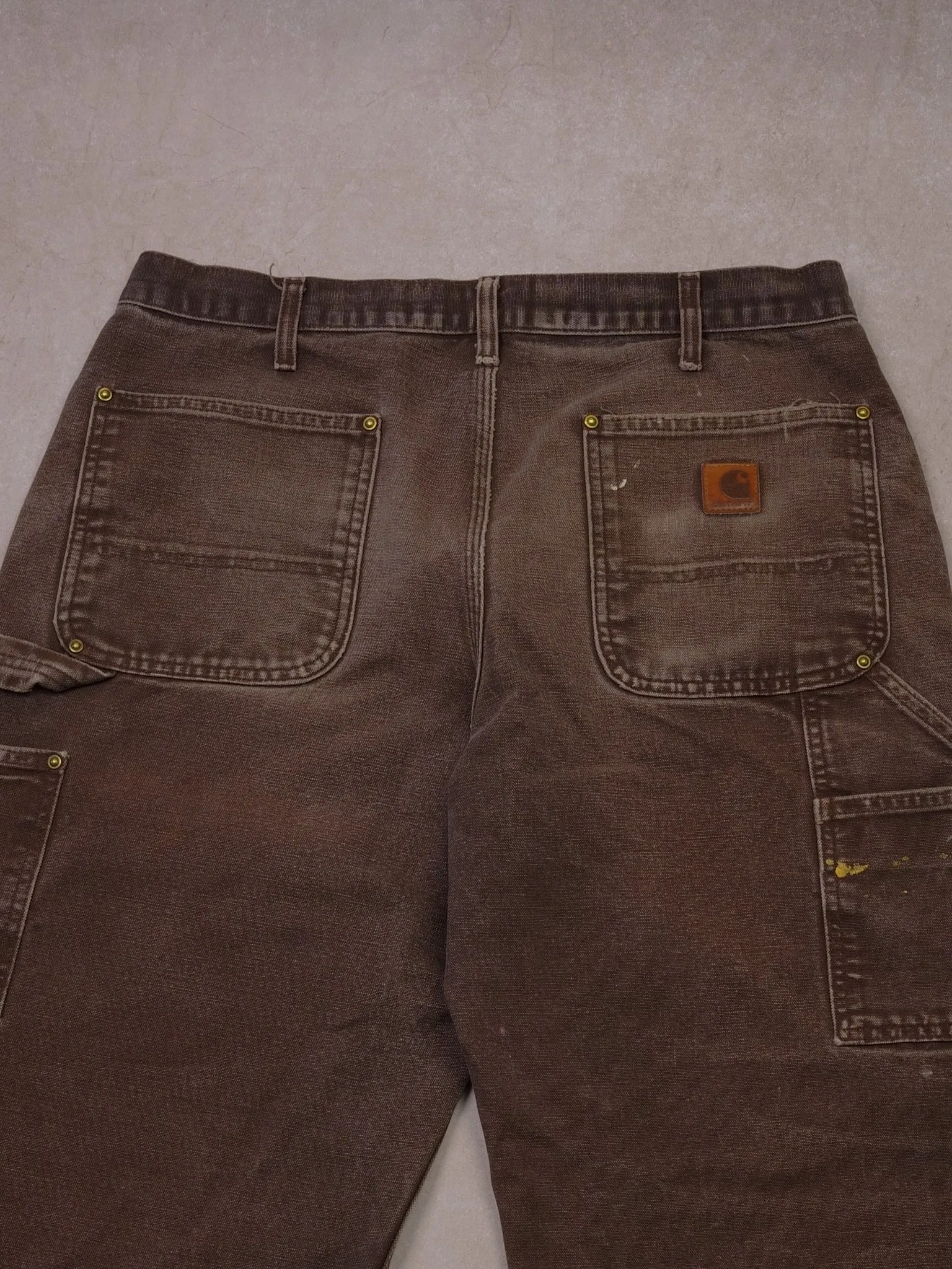 Vintage 90s Brown Double Knee Carhartt Original Fit Carpenter Pants (34x30) sold by Rebalance Vintage product image thumbnail 4