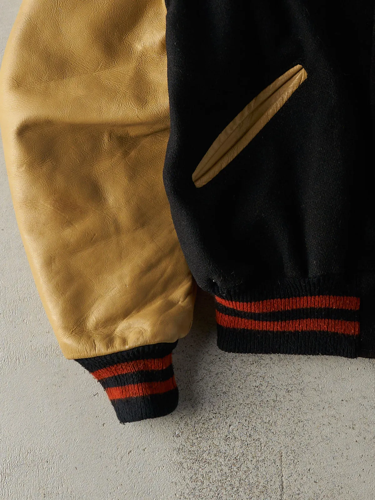 Vintage 70s Black and Yellow Suburban Varsity Jacket (M/L) sold by Rebalance Vintage product image thumbnail 3