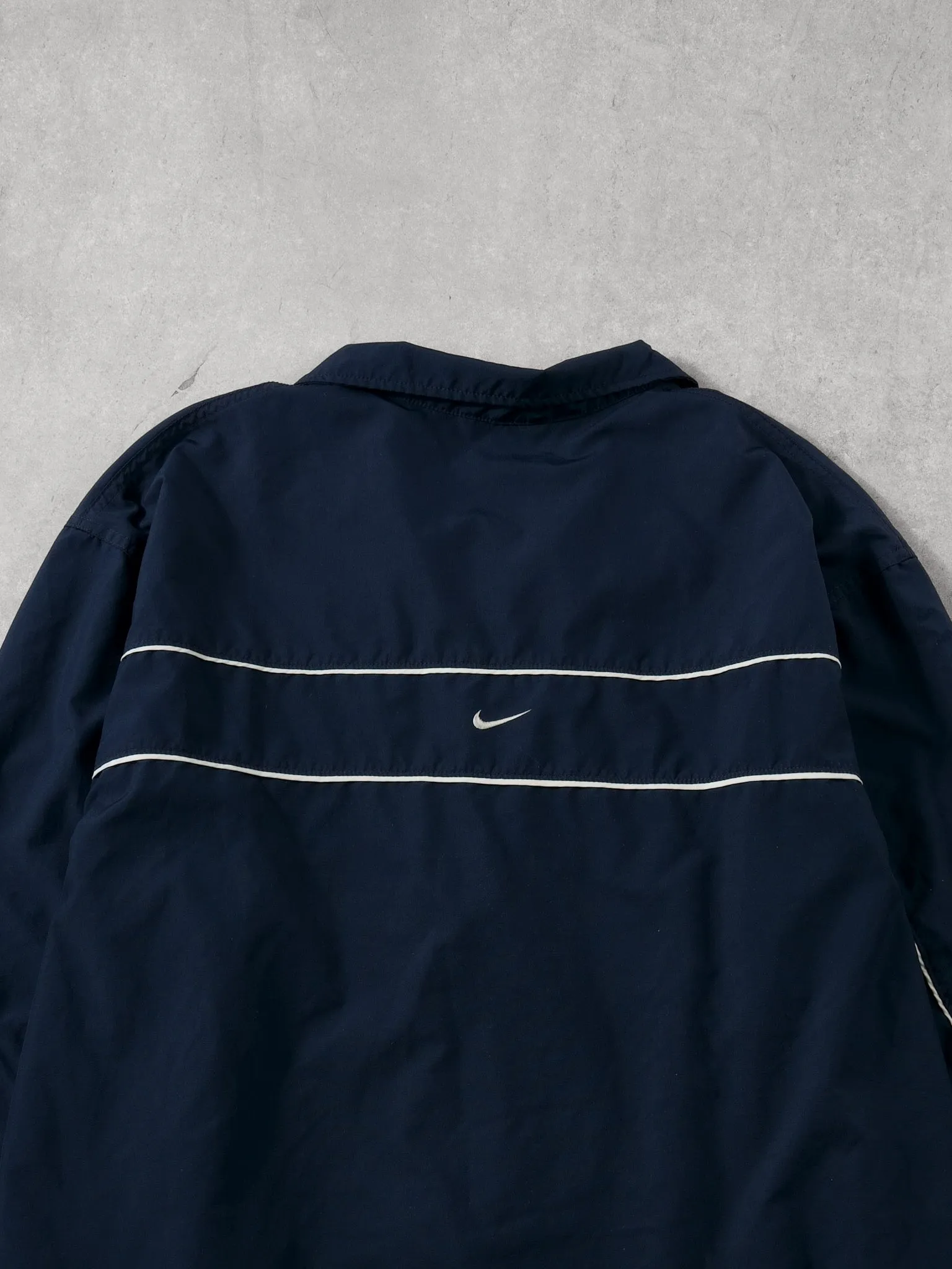 Vintage Y2k Navy Blue Nike Collared Windbreaker (XXL) sold by Rebalance Vintage product image thumbnail 4