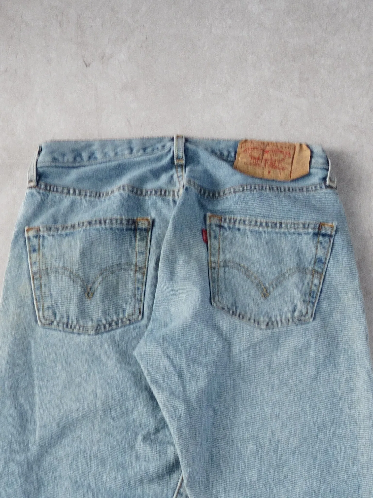 Vintage 90s Light Blue Levi's 501 Denim Jeans (30x30) sold by Rebalance Vintage product image thumbnail 4