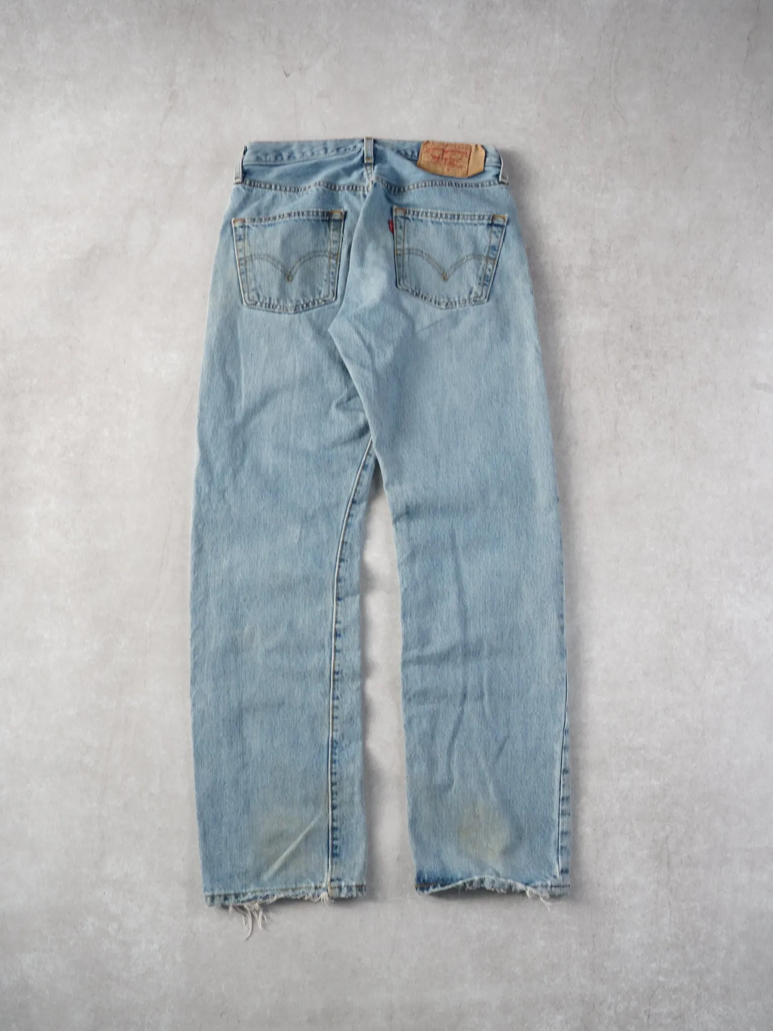 Vintage 90s Light Blue Levi's 501 Denim Jeans (30x30) sold by Rebalance Vintage product image thumbnail 2