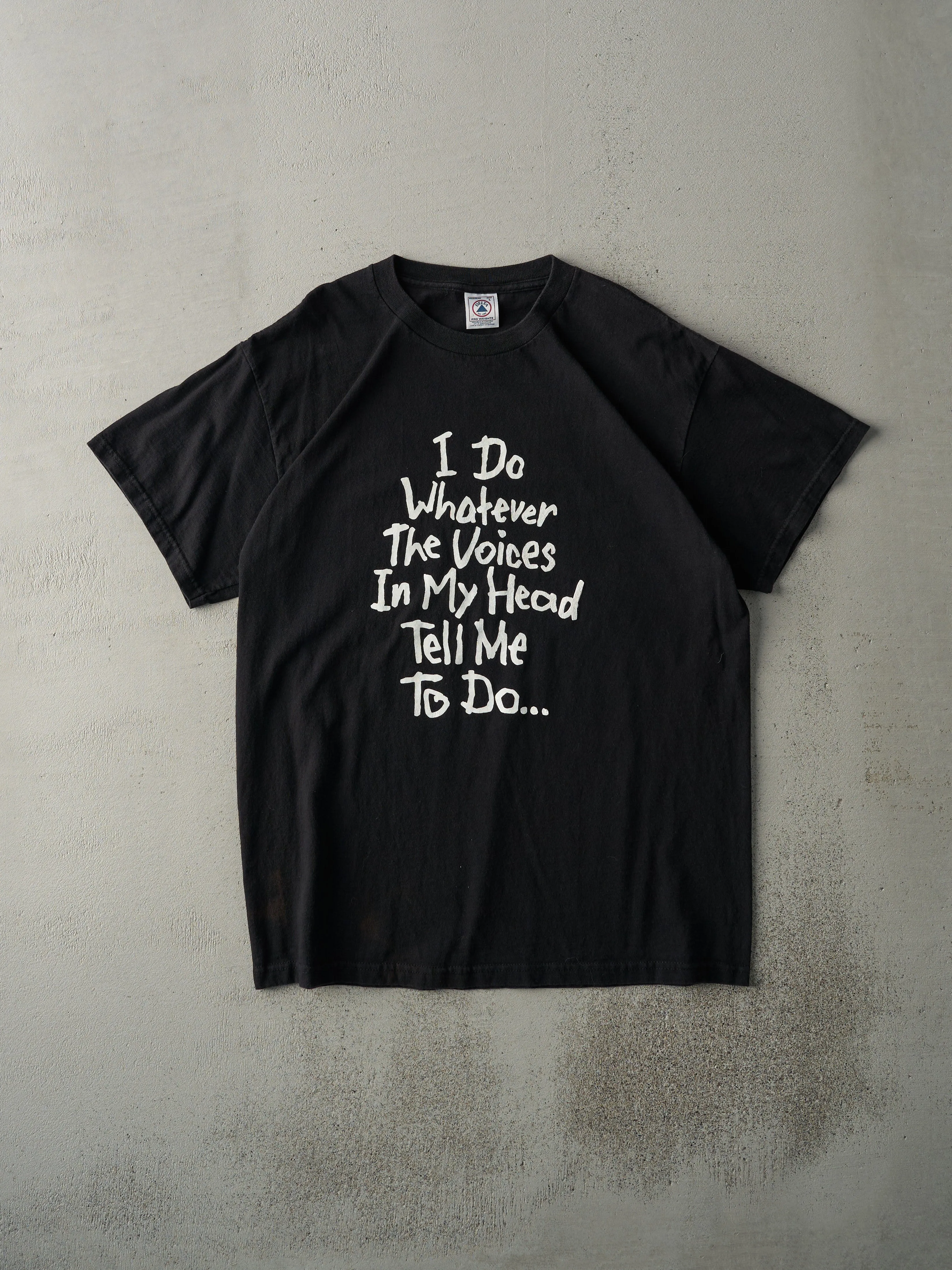 Vintage 90s Black "Do What the Voices Say" Tee (M) sold by Rebalance Vintage