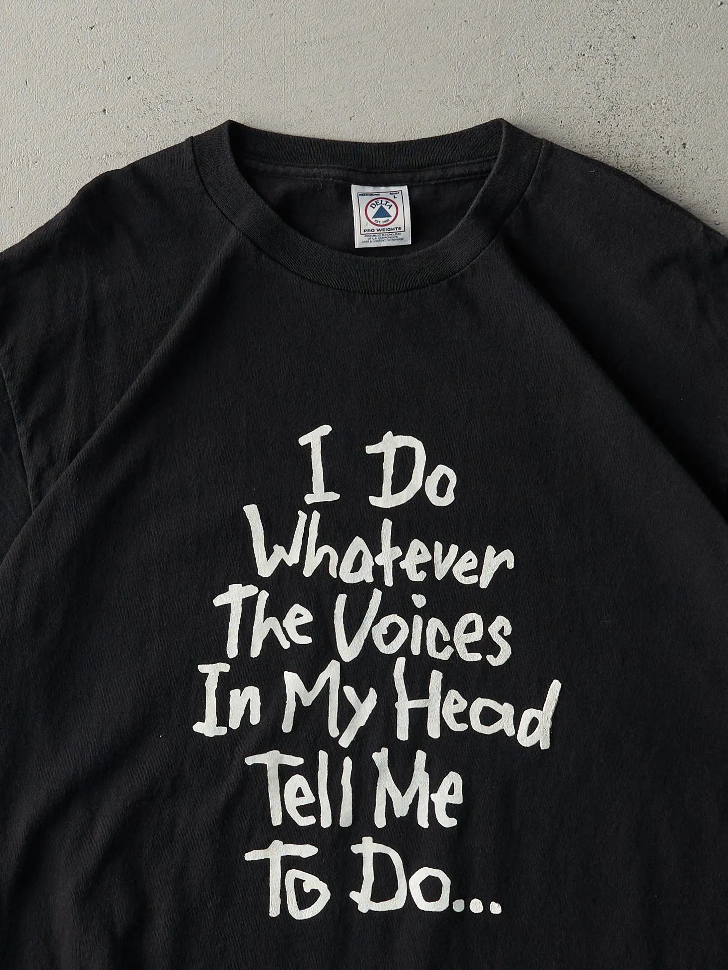 Vintage 90s Black "Do What the Voices Say" Tee (M) sold by Rebalance Vintage product image thumbnail 2