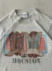 Vintage 90s Heather Grey Houston Disney Cowboy Boot Single Stitch Tee (S) sold by Rebalance Vintage