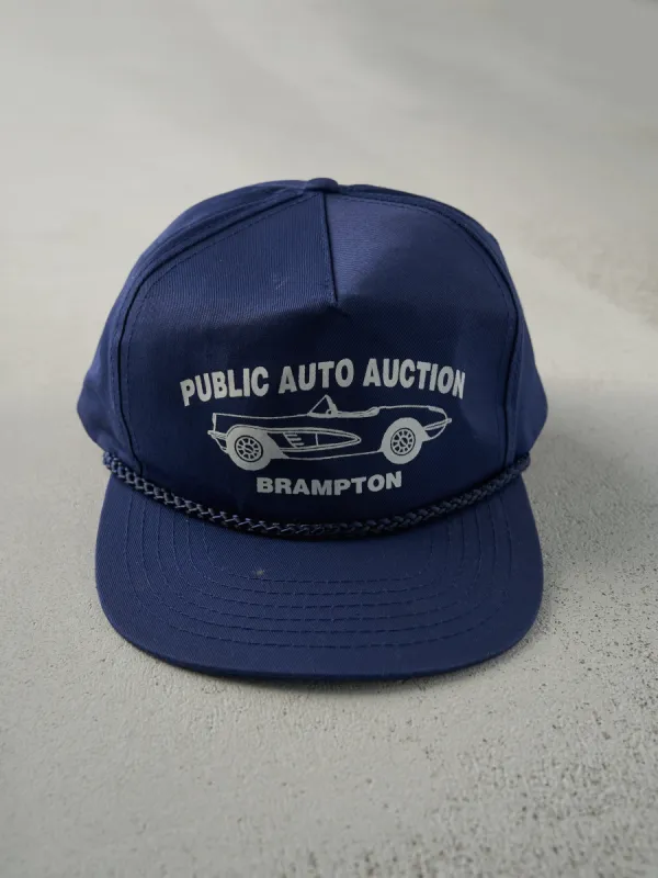 Vintage 90s Navy Brampton Public Auto Auction Snap Back Hat sold by Rebalance Vintage